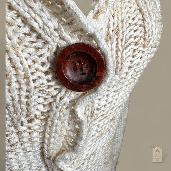 BCBGMAXAZRIA Cream Button Down Knit Sweater Cardigan - Picture 6 of 9